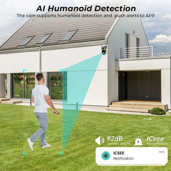 Вулична поворотна камера, камера спостереження з сиреною від wifi   знижка | Зображення 6