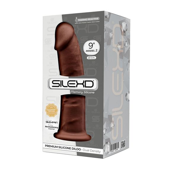 Фалоімітатор SilexD Oscar Brown (MODEL 2 size 9in), двошаровий, силікон + Silexpan, діаметр 5,4см | Зображення 2