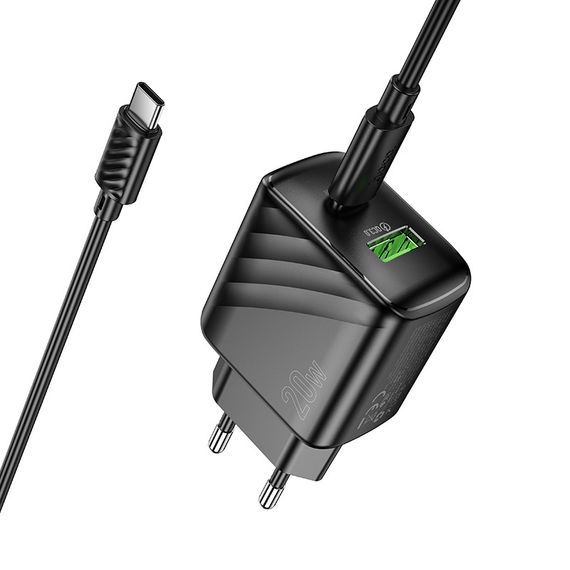 Набір СЗУ HOCO CS25A+кабель Type-C/Type-C, 1xUSB+1xUSB-C, PD20W+QC3.0, кабель 1м | Зображення 2