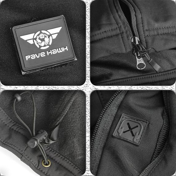 Тактическая куртка Pave Hawk PLY-6 Black 3XL мужская армейская водонепроницаемая с капюшоном | Зображення 4