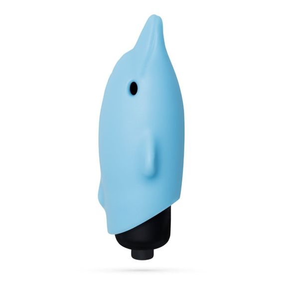 Міні-вібратор у вигляді дельфіна Crushios Dolphin з 10 швидкостями, блакитний Sex Aura