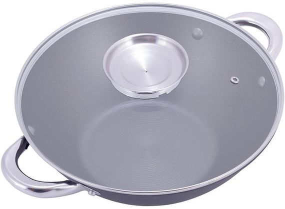 Казан чавунний "Wok" 3.6л, з антипригарним покриттям і аромо-кришкою | Зображення 3