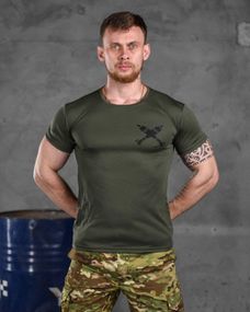 Тактическая потоотводящая футболка Odin oliva снаряд   ВТ6562