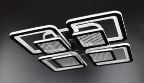 Люстра світлодіодна стельова LED світильник для квартири на стелю лед з пультом 26040 Чорний 9х42х42 см.