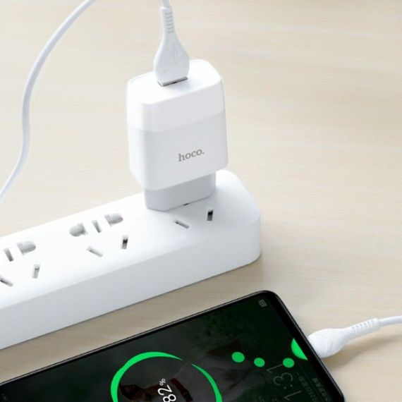 Мережевий зарядний пристрій HOCO C72A Glorious single port charger set(Type-C) 10.5W White | Зображення 4