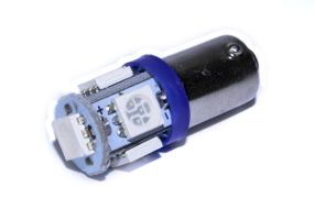 Светодиодная лампа AllLight T 8.5  5 диодов 5050 BA9S 12V BLUE