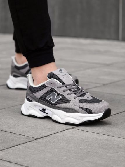 Кросівки New Balance замш/шкіра/3D сітка колір білий, сірий, чорний | Зображення 3