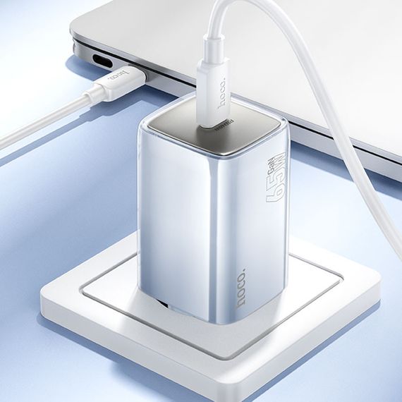 МЗП Hoco N48 Glorious PD65W (1USB-C) + кабель Type-C to Type-C Blue | Зображення 3