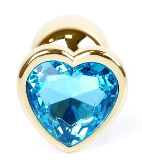 Анальний затор Boss Series - Jewellery Gold Heart PLUG Light Blue S, BS6400040 sexstyle | Зображення 2