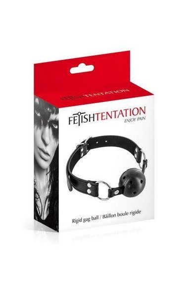 Повітропроникний кляп Fetish Tentation Rigid Gag Ball (Black): Максимальна безпека та надійний контроль | Зображення 1
