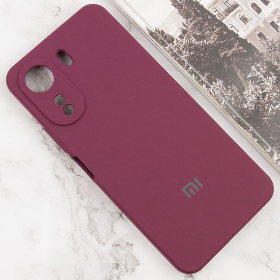 Чехол Silicone Cover Lakshmi Full Camera (AAA) with Logo для Xiaomi Redmi 13C / Poco C65 Бордовый / Plum | Зображення 1