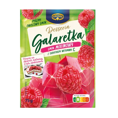 Желе (галаретка) со вкусом малина Galaretka Kruger 75г, Польша