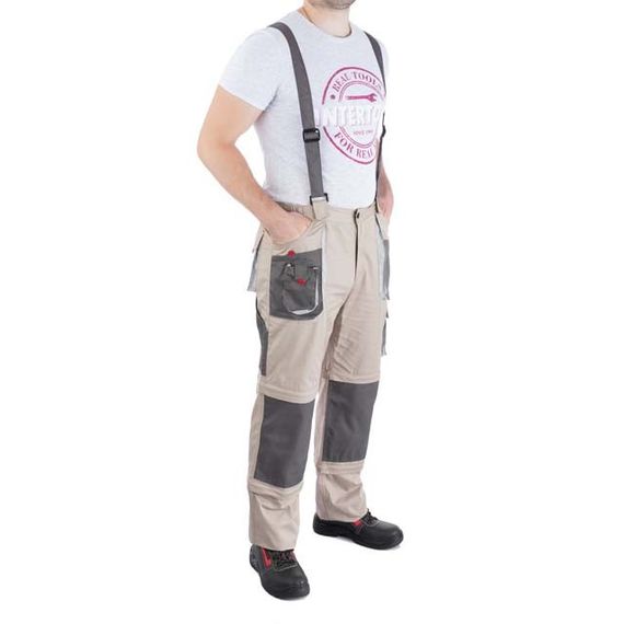 Брюки трансформер робочі з лямками 6 в 1, 100% бавовна, щільність 180 г/м², L INTERTOOL SP-3043 | Зображення 2