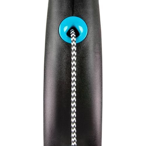 Рулетка Flexi Black Design для собак, трос, розмір S, 5 м (синя) | Зображення 1