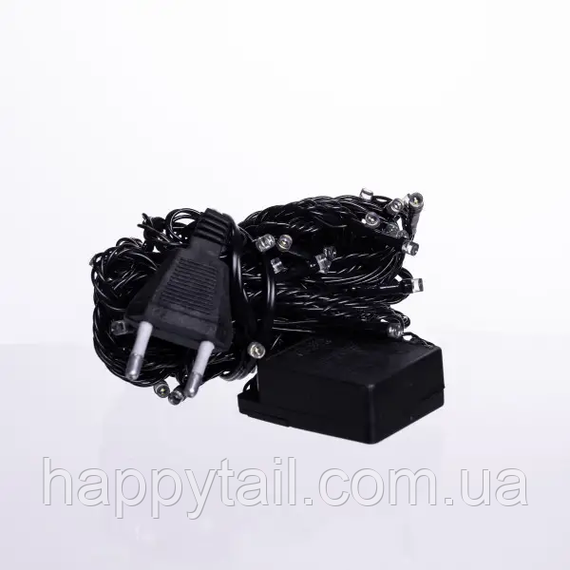 Новорічна кімнатна гірлянда нитка 6 м 50 LED чорний провід Білий W50LED6MBW | Зображення 3