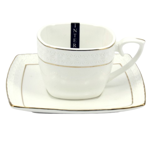 Набір чайний (ч.240мл + блюдце) порцеляна білий 507009-А Оптима