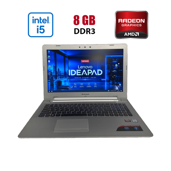 Ноутбук Lenovo IdeaPad 500-15ISK / 15.6" (1920x1080) TN / Intel Core i5-6200U (2 (4) ядра по 2.3 - 2.8 GHz) / 8 GB DDR3 / 256 GB SSD / AMD Radeon R7 M360, 2 GB GDDR3, 64-bit / WebCam б/у
