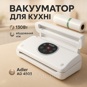 Вакуумний пакувальник для продуктів електричний Adler AD 4503