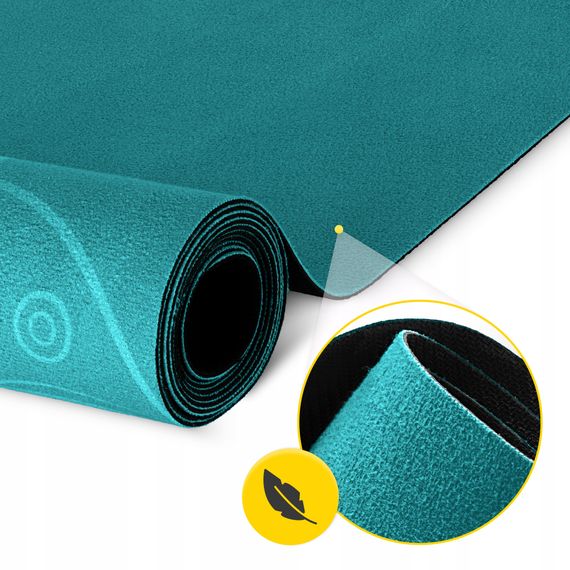 Килимок (мат) спортивний 4FIZJO замша 183 x 61 x 0.15 см для йоги та фітнесу Green (P-5905973404396) | Зображення 2