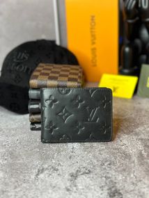 Кожанный кошелек Louis Vuitton Monogram Leather Black kk019