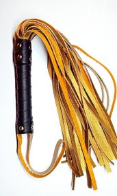 Флогер комбінований зі шкіряною ручкою 31 хвостом завдовжки 36 см Бронза Sex Aura