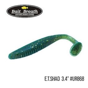 Силіконова приманка, Їстівний силікон Bait Breath E.T.Shad 3,4" (7 шт) (Ur868 Motoroil-EX)