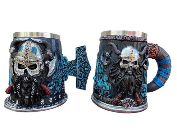 Подарунковий набір Кружки 3D Бородастий Вікінг Молот Тора