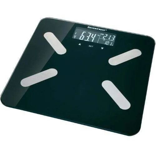 Ваги підлогові діагностичні електронні Silver Crest SPWD 180 A2 чорні до 180 кг з аналізом складу тіла
