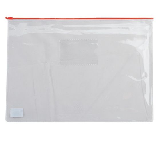 Папка-конверт на блискавці zip-lock, А5, BM.3947-99 BUROMAX глянсовий прозорий пластик, кольорова (4823078953612) Червоний