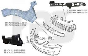 Крепеж переднего бампера Mazda 3 04-09 Седан, правый, пластмас., 1 см. рис. (FPS) BN8V502A1C