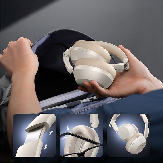 Накладные беспроводные наушники Baseus Bass 35 Max (A00070800) Stellar White | Зображення 6