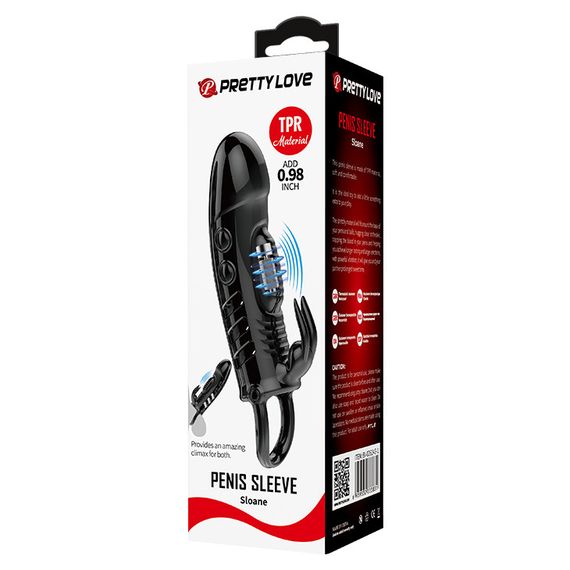 Насадка зі стимулятором клітора SLOANE (чорна) Sex Aura | Зображення 1