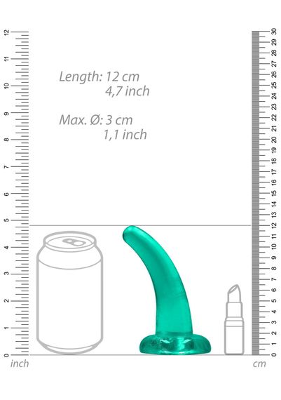 Фалоімітатор - Realrock Dildo 4,5" Turquoise | Зображення 5