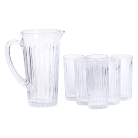 Глечик 1.2 літра зі склянками 6 штук по 320 мл графин для компоту соку води лимонаду HP-19-5
