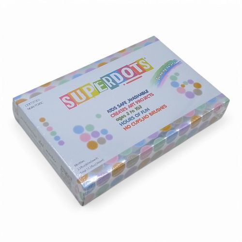 Крапкові маркери 6 кольорів, пастельні, золотий, срібний, обʼєм маркера 60 мл, в коробці | Зображення 1