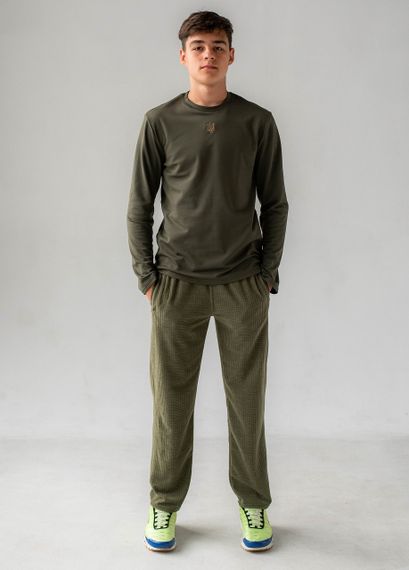 Костюм из лонгслива и штанов (олива)