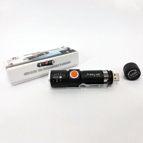 Карманный тактический фонарик X-Balog, Портативный светодиодный фонарь с USB-зарядкой SI-39 | Зображення 9