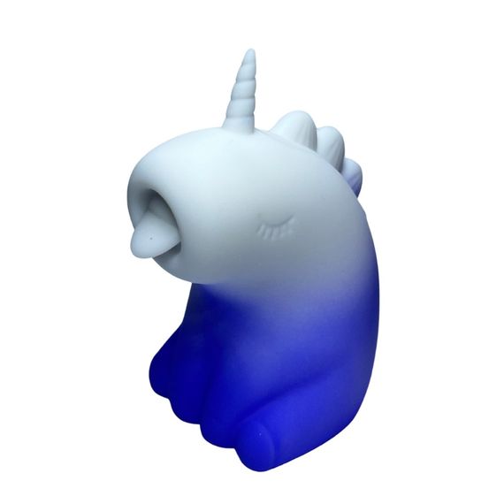 Стимулятор клітора з язичком UNIVIBE «Єдиноріг», 10 режимів, градієнт біло-фіолетовий Sex Aura | Зображення 3