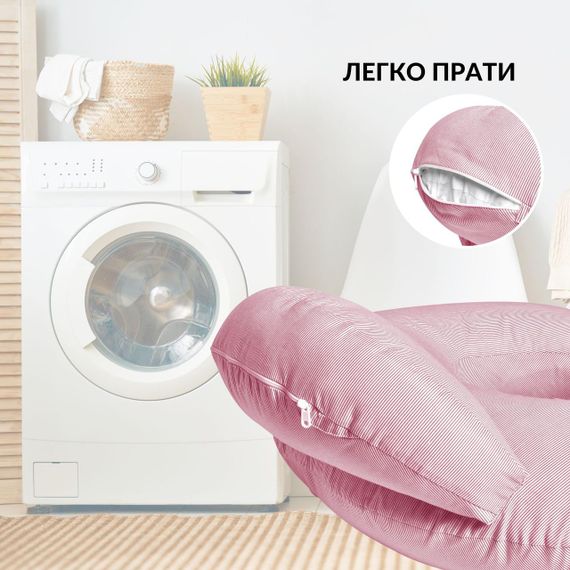 Подушка для кормления Диванчик Sei Design  60х70х16 см хлопок антиаллергенная полоска розовая (8-35409*003) | Зображення 7