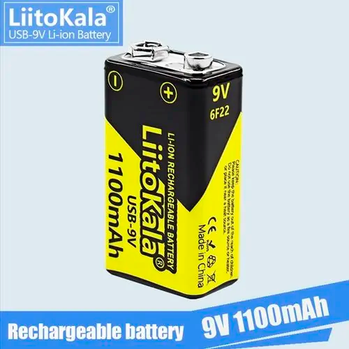 Аккумулятор Крона 9В, LiitoKala USB-9В, 1100 мАч | Зображення 2