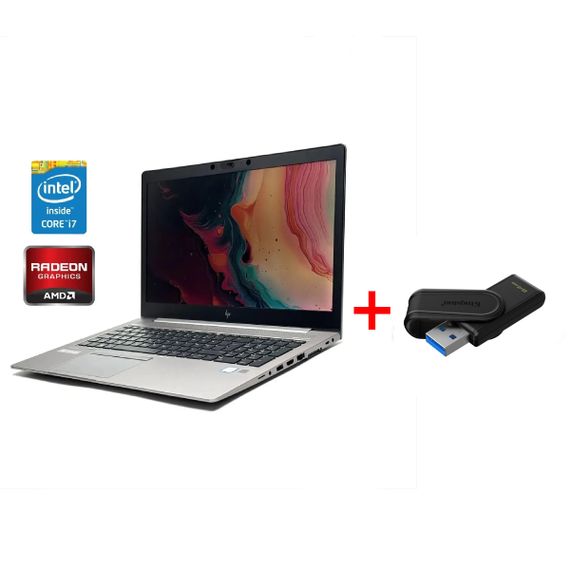 Мобільна робоча станція HP ZBook 15u G5 / 15.6" (1920x1080) IPS / Intel Core i7-8650U (4 (8) ядра по 1.9 - 4.2 GHz) / 16 GB DDR4 / 256 GB SSD / AMD Radeon Pro WX 3100, 2 GB DDR5, 128-bit / WebCam / Win 11 Pro б/в  + Подарунок Накопитель Kingston 64GB