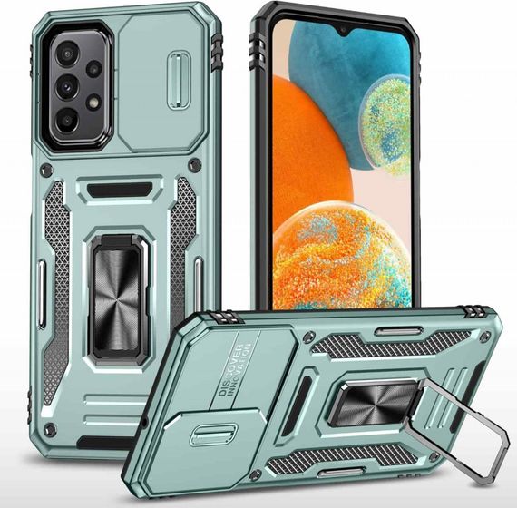 Ударопрочный чехол Camshield Army Ring для Samsung Galaxy A23 4G Зеленый / Light Green