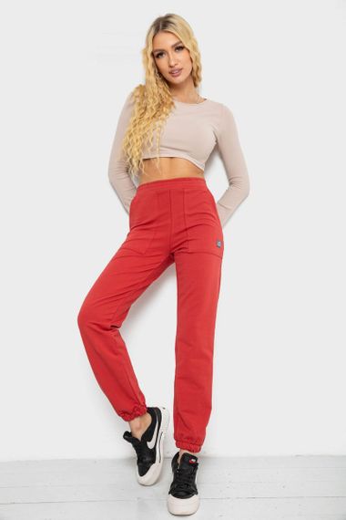 Спортивні штани жіночі, колір темно-кораловий, 247R4670 | Зображення 1