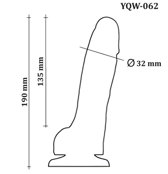Фаллоимитатор с мошонкой на присоске OYO - Dildo Double Layer Silicone YQW-062 (длина 19 см, диаметр 3.2 см) Sex Aura | Зображення 5