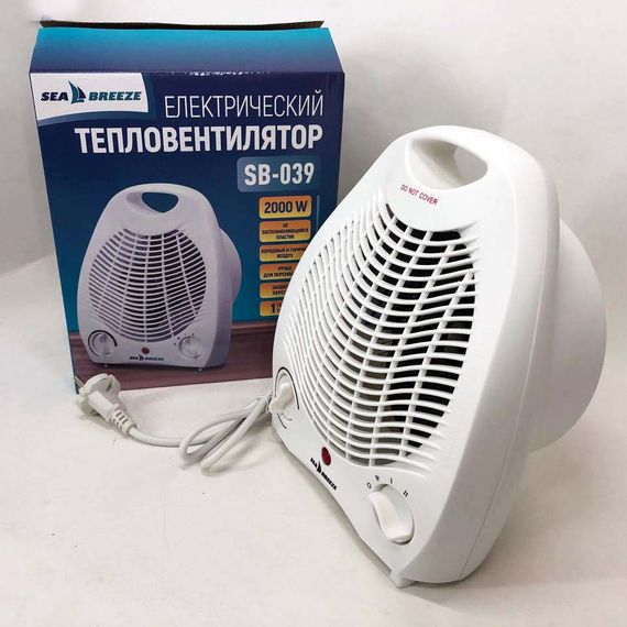 Тепловентилятор комнатный Sea Breeze SB-039 2000 Вт, напольный обогреватель, портативный тепловентилятор | Зображення 7
