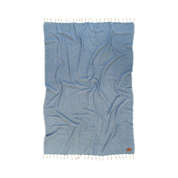 Плед Barine 9196 Туреччина 120*175 см  Вовна + Бавовна Синій