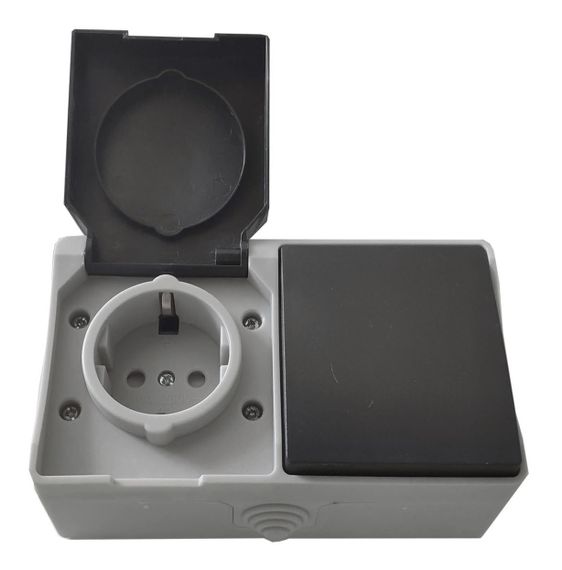 Розетка зовнішня установка 1-а з/к + вимикач зовнішня установка 1-кл. IP54 SURFACE Ny95000221 | Зображення 3