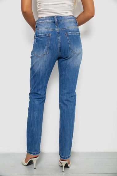 Джинси жіночі однотонні Straight fit, колір синій, 244RF-8196 | Зображення 3