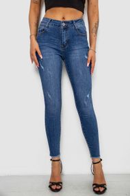 Джинси жіночі однотонні Skinny, колір синій, 244RS5712