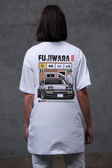Оверсайз Футболка З Принтом Without Fujiwara White | Зображення 2